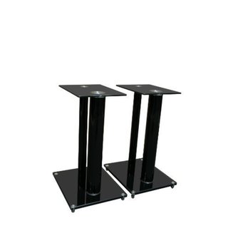 Mount-It! Premium Aluminum and Glass Speaker Stands for Home Theater Satellite Speakers (Black)