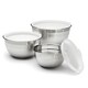 Durable 3 Piece  Stainless Steel Mixing Bowl Set With Lids