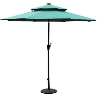 Adeco Patio Market Aluminum LED Light Umbrella