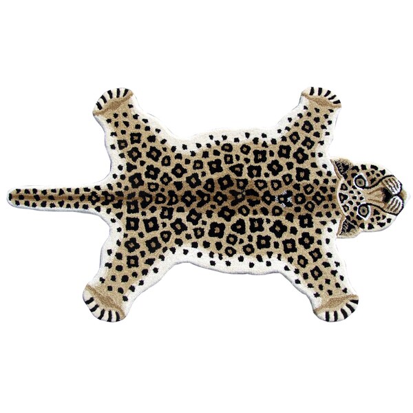 HandTufted Leopard Skin Shape Wool Rug (3' x 5') 17710334