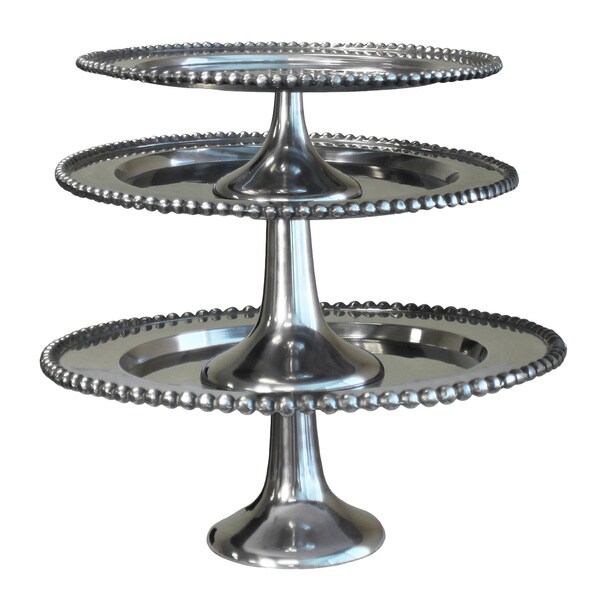 Aluminum Stackable 3-Tier Cake Stand  - Set of 3
