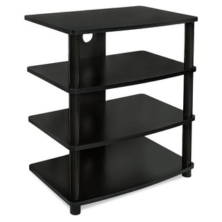 Mount-it! MI-868 Contemporary Multi-level Media Component Stand with Four Black Wood Shelves