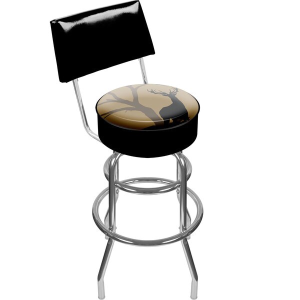 Hunt Deer Padded Swivel Bar Stool with Back