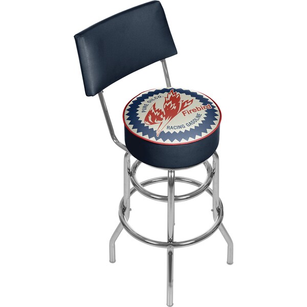 Pure Oil Swivel Bar Stool with Back