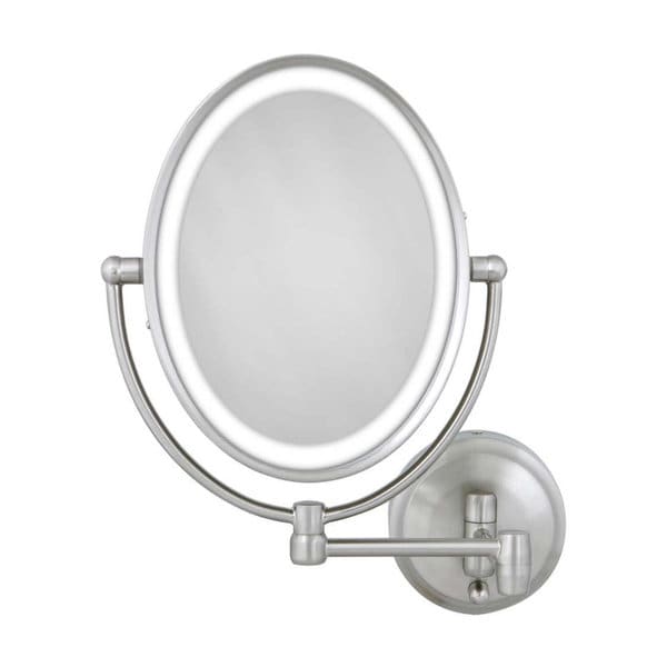 Zadro Cordless Dual LED Lighted Oval Wall Mount Mirror 1X/10X