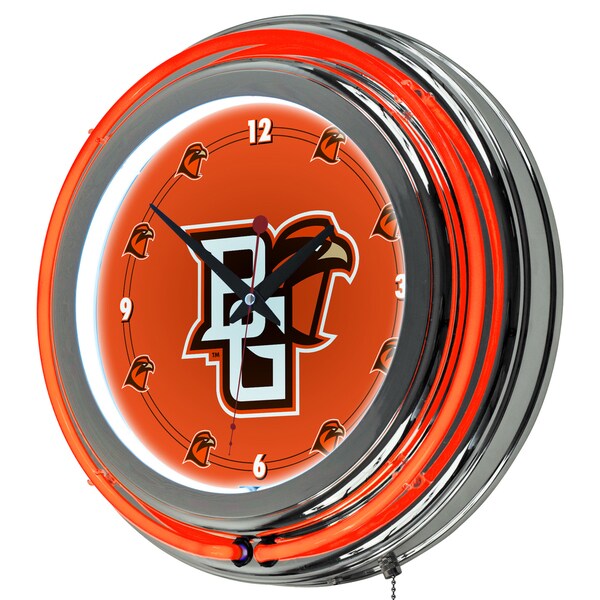 Bowling Green State University Chrome Neon Clock