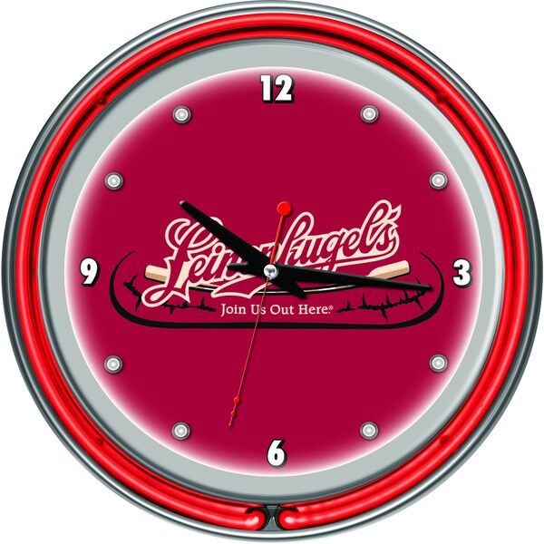 Leinenkugel's 14 Inch Chrome Double Ring Neon Clock
