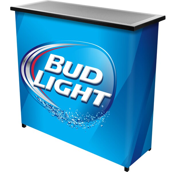 Bud Light Metal 2 Shelf Portable Bar Table w/ Carrying Case
