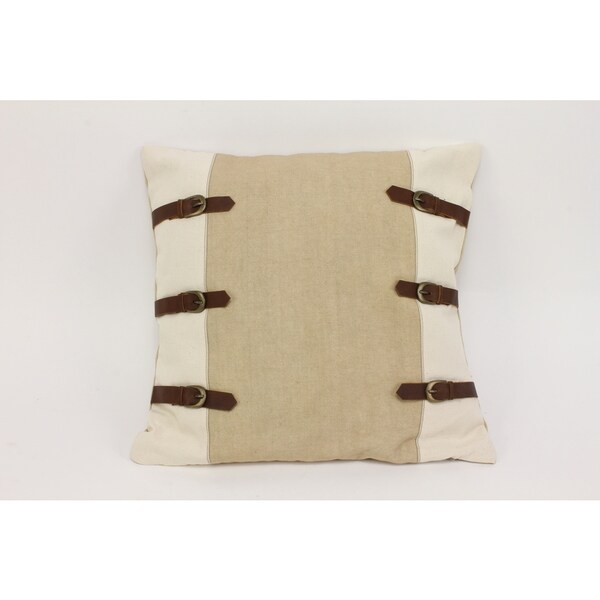 Buckle Cotton 18-inch Throw Pillow Cover