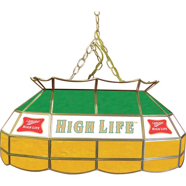 Miller High Life 28 inch Stained Glass Pool Table Light