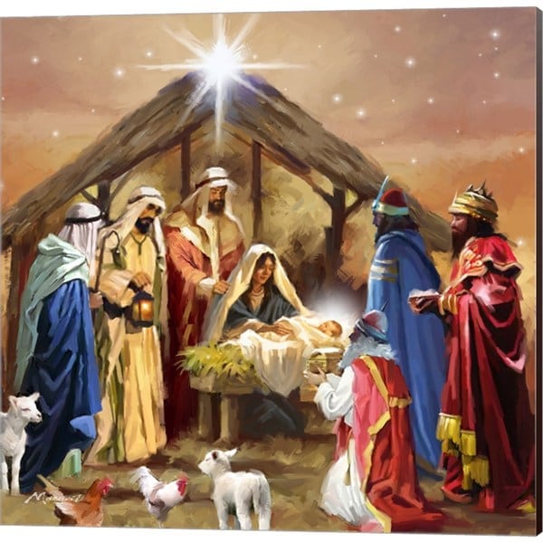The Macneil Studio 'Nativity Collage' Canvas Art - 17726147 - Overstock 
