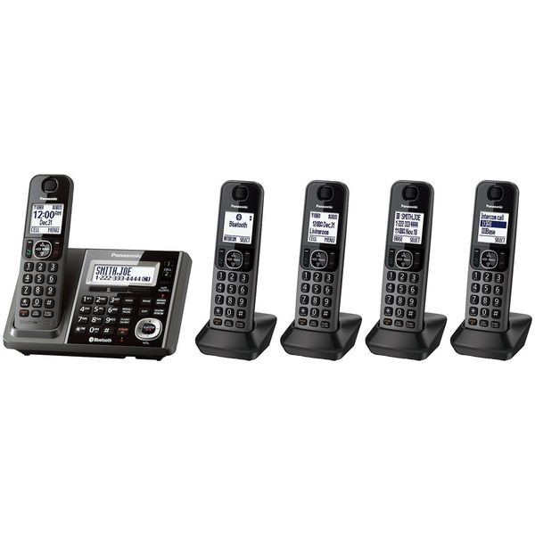 Panasonic KX-TG585SK DECT 6.0 Metallic Grey 5-handset Landline Telephone (Refurbished)