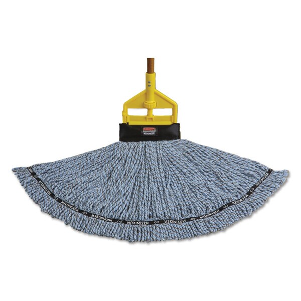 Rubbermaid Commercial Maximizer Blended Large Blue Mop Heads (Pack of 6)