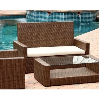 Abbyson Living Palermo Brown Wicker Outdoor Sofa