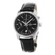 Eterna Men's 8340.41.41.1186 'Soleure' Black Dial Black Leather Strap Moon phase Chronograph Swiss Automatic Watch