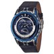 Edox Leather Men's 77002-357B-BUIN Black and Blue Watch