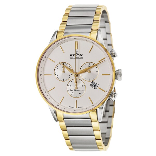 Edox Men's 10409-357JA-AID Stainless Steel and Goldtone Watch