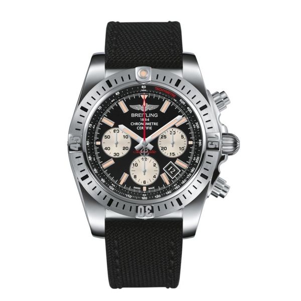 Breitling Men's AB01154G-BD13 'Chronomat 44 Airborne' Chronograph Automatic Black Canvas Watch
