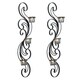Adeco Set of 2 Metal Wall Sconces with Glass Candle Holder