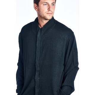 Men's Charcoal Big and Tall Full Zip Sweater