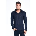 Men's Navy Shawl-Collar Knit Sweater