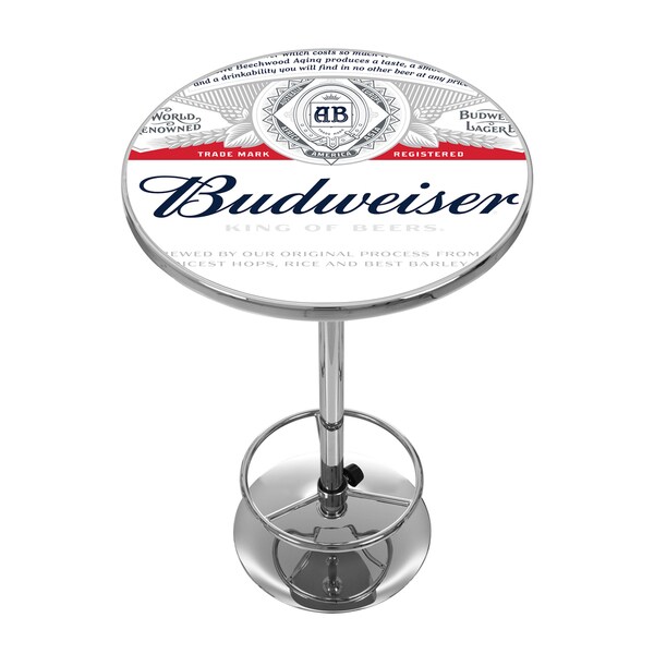 Budweiser Chrome Pub Table - Label Design