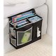 Black Bedside Caddy with Silver Mesh Pockets