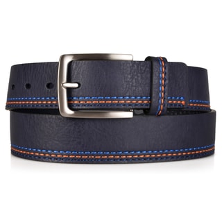 Vance Co. Men's Genuine Leather Topstitched Belt