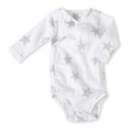 aden + anais Boys 0-3 Months Silver Star Muslin Long-Sleeve Kimono Bodysuit