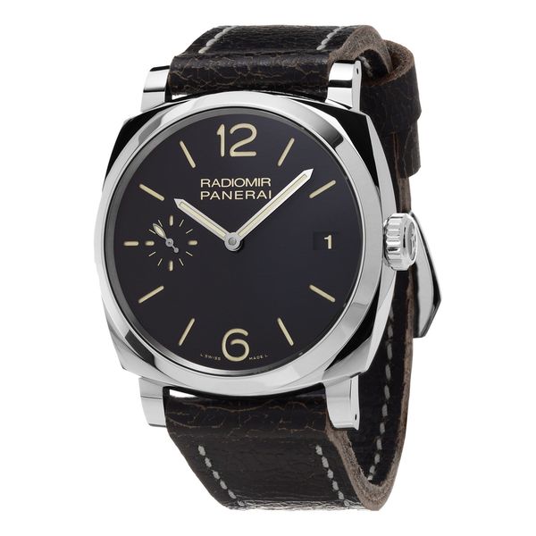 Panerai Men's PAM00514 'Radiomir 1940 Acciaio' 3 Days Hand Wind Black Leather Watch