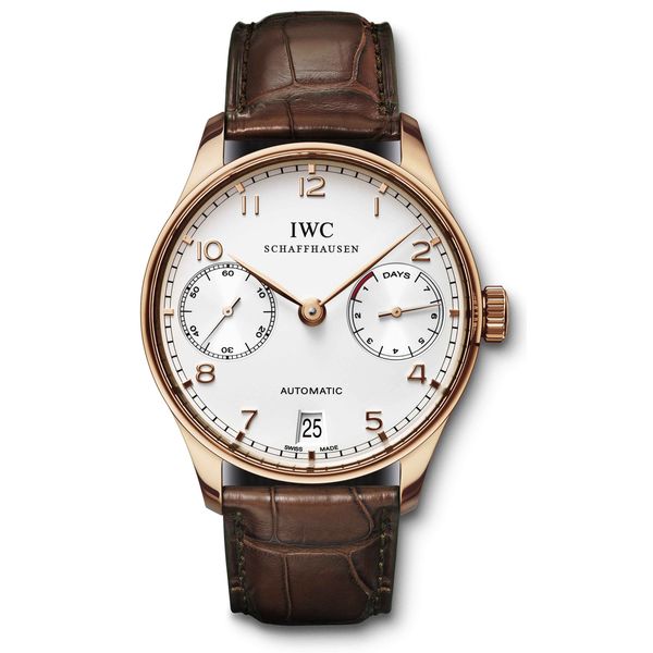 IWC Men's IW500113 'Portuguese' Automatic Chronograph Brown Leather Watch