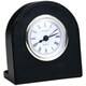 Classic Black Leather Clock With Gold Accents