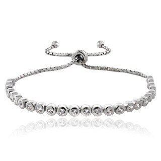 ICZ Stonez Cubic Zirconia Adjustable Pull-String Bracelet