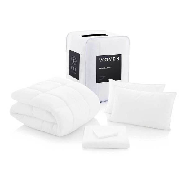 Woven Bed In A Bag Complete Bedding Set - White