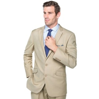 Verno Crespo Men's Tan Slim Fit Italian Styled Two Piece Suit