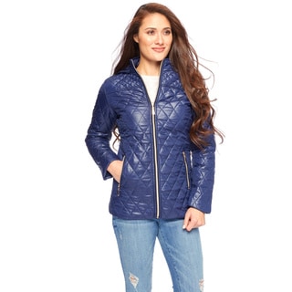 White Mark Women's Zipper Puffer Coat