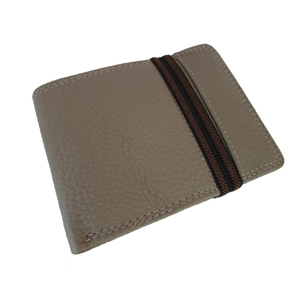 Continental Leather Men&#39;s Bifold Wallet Elastic Band Around and Removable Card Case - 17761418 ...
