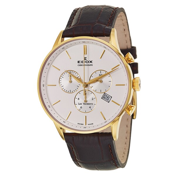 Edox Men's 10408-37JA-AID Leather Watch