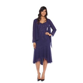 R&M Richards Purple Hi Lo Jacket Dress