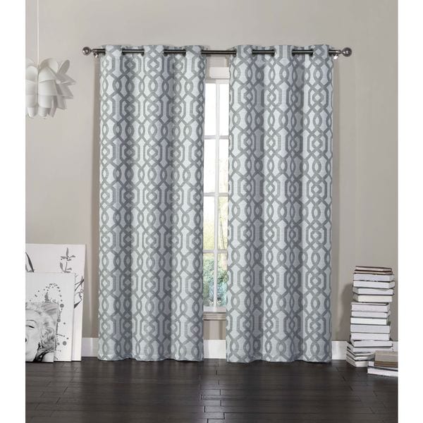 VCNY Madrid Grommet Top Curtain 84-Inch Panel Pair