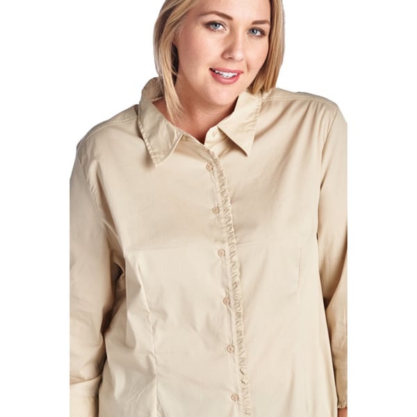 womens plus size button up shirts