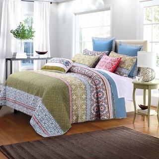 Greenland Home Fashions Shangri-La Oversized Cotton 3-piece Quilt Set