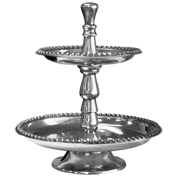 Casa Cortes Aluminum 2-Tier Hostess Tray