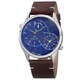 August Steiner Men's Japanese Quartz Dual-Time Leather Strap Watch