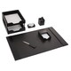 Black Leather 7-piece Econo Line Desk Set