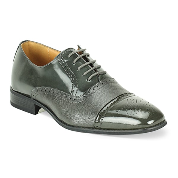 Giorgio Venturi Men's Black and Grey Oxford Shoes