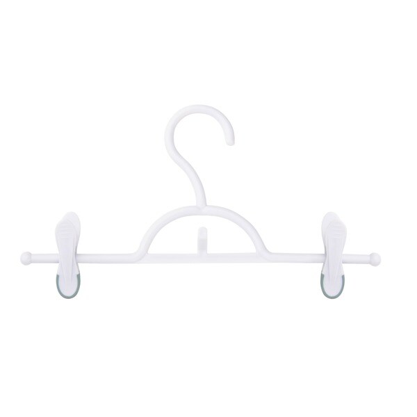 Honey Can Do White Soft Touch Skirt and Pant Hanger with Clips 12-pack