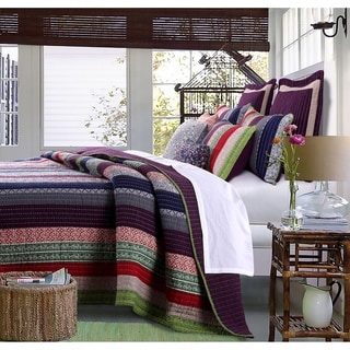 Greenland Home Fashions Marley Oversized Cotton 3-piece Quilt Set