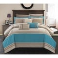 Chic Home 10-piece Georgette Teal Oversized Bed-in-a-bag Comforter Set