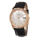 Eterna Men's 7630.69.10.1186 'Vaughan' Silver Dial Black Leather Strap Rose Gold Big Date Swiss Automatic Watch